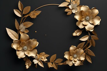Elegant Golden Floral Frame