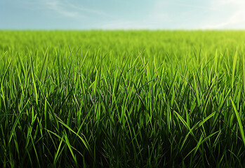 Obraz premium Photo of green fake grass texture , pattern , background design