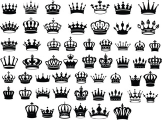 Set of Crown Silhouette Collections