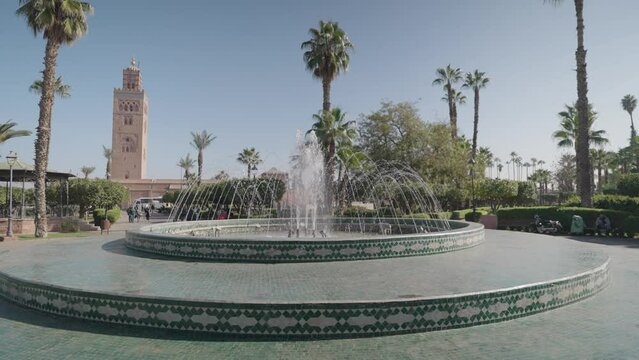 Minaret de la Koutoubia Kutubiyya Mosque from Parc Lalla Hasna Marrakesh, Morocco