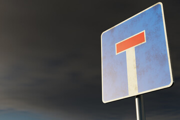 sign: dead end, sackgasse - 3D Illustration