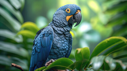 Obraz premium Brazilian Folklore: Blue Parrot Pencil Sketch