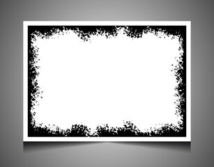 vintage frame for photo or congratulation, a black and white square frame with halftone dot effect a grunge texture, 