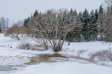 Landscape in Finnish town Salo in winter
