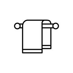 Towel hanger outline icons, minimalist vector illustration ,simple transparent graphic element .Isolated on white background