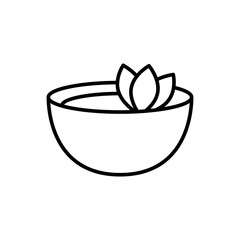 Bowl outline icons, minimalist vector illustration ,simple transparent graphic element .Isolated on white background