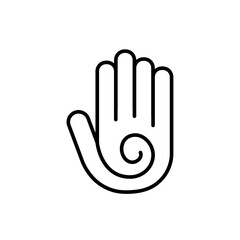 Fototapeta premium Palm massage outline icons, minimalist vector illustration ,simple transparent graphic element .Isolated on white background