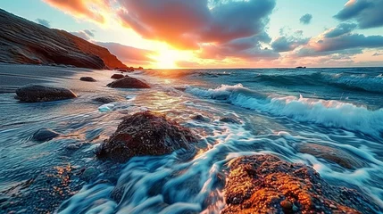 Poster sunrise over the sea © AA
