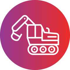 Excavator vector icon style