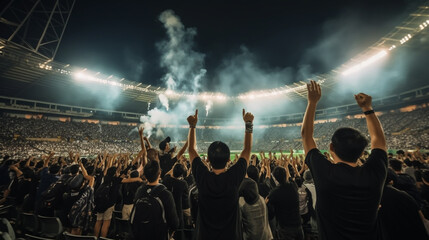 stadium soccer fans emotions portrait - obrazy, fototapety, plakaty