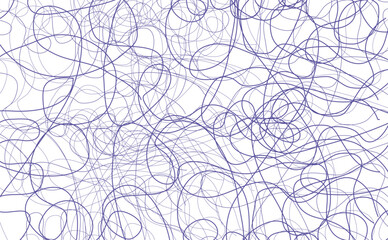 Abstract doodle chaos pattern. Violet lines in trendy color Very peri on a white background.