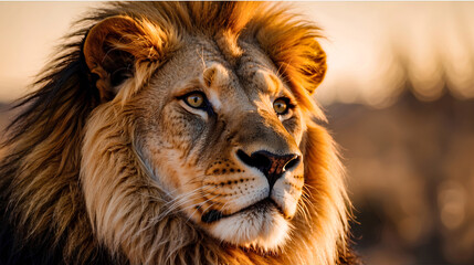 Majestic Lion Artwork, Powerful Lion Portrait, Regal King of the Jungle, Striking Lion Illustration, Bold Lion Mane	
