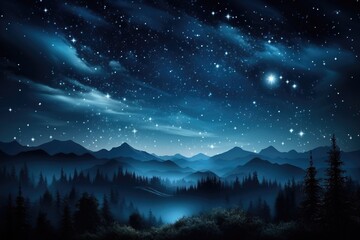 Fototapeta premium forest mountains with the milky way in the sky professional photography