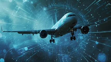 Sky Symphony Harmonizing Airplane and Radar Signals in Contemporary Aviation Wallpaper