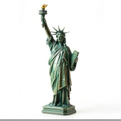 Fototapeta premium Statue of Liberty in New York miniature replica, isolated on white background
