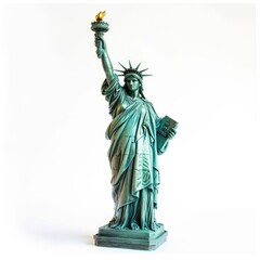 Fototapeta premium Statue of Liberty in New York miniature replica, isolated on white background