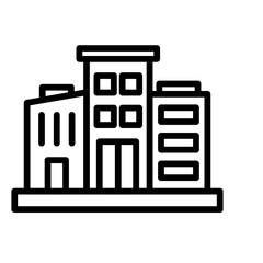 Office Building Line Icon