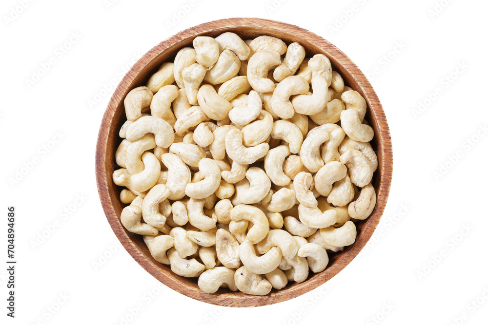 Canvas Prints bowl of cashew nuts isolated on transparent background, top view - Canvas Prints