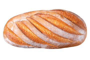 fresh bread isolated on transparent background, top view