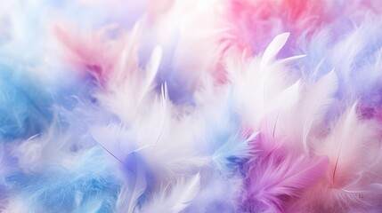 Fototapeta na wymiar White blue and pink colored cotton thread confetti texture background