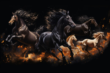 Obraz na płótnie Canvas Galopping Horses