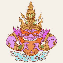 illustration of Rahu and the moon vector for illustration card decoration