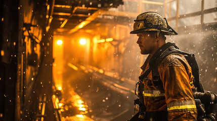 Fototapeta premium Dangerous and brutal men's work.