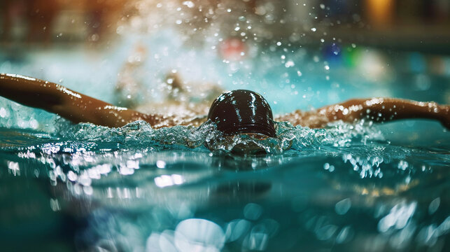 Professional swimmer at competitions