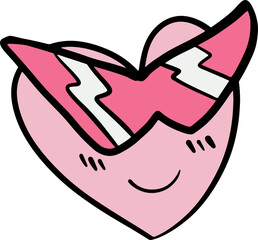 The heart cartoon for love or valentine’s day concept.
