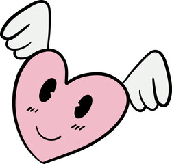 The heart cartoon for love or valentine’s day concept.