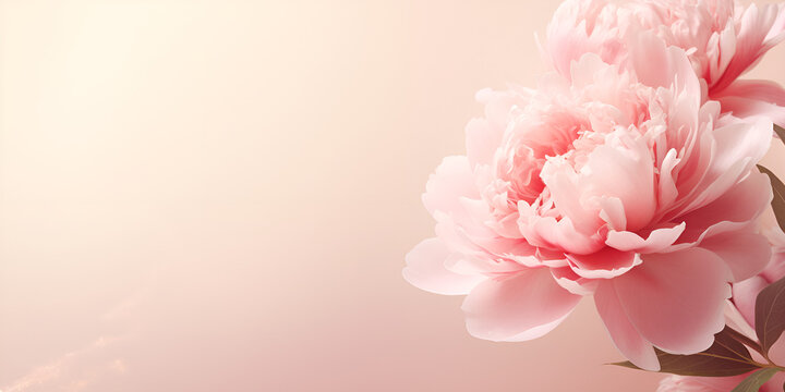 Pink flowers peonies floral background. Elegant Pink Flowers Peonies