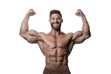 Muscular Male in a Power Stance Isolated