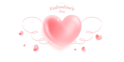 Happy Valentine's Day poster or voucher design. Beautiful background, vector illustration