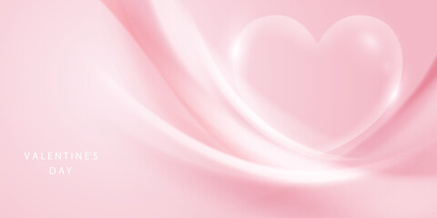 Happy Valentine's Day poster or voucher design. Beautiful background, vector illustration - obrazy, fototapety, plakaty