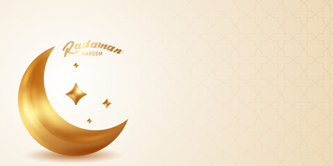 ramadan kareem islamic festival greeting with moon decoration design vector illustration