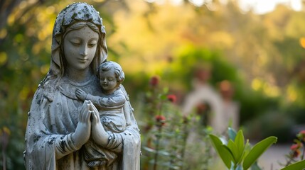 A statue of mother marry