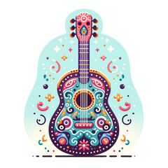 Cartoon cute guitar