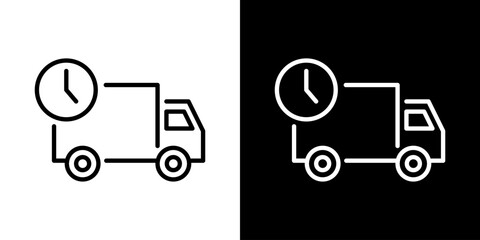 シンプルなトラックと時間のアイコン