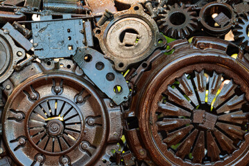 Fototapeta na wymiar Closeup of a random assortment of mechanical components