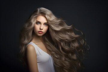 Beautiful blonde with majestic hair - Portrait of a young woman