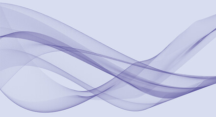 Abstract wave element for design. Stylized line art background in color Very Peri. Pantone 2022.