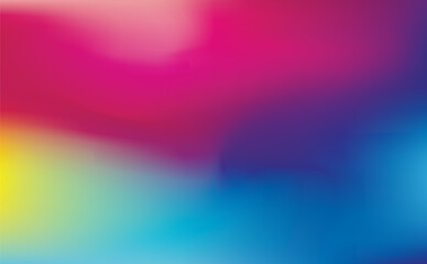 Abstract gradient background with a combination of blue, yellow, pink, purple and red colors in the form of a wave pattern. Northern Lights. copy space.
