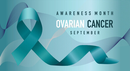 Ovarian Cancer Awareness Month. Celebrated every year in September. This is a group of diseases that originate in the ovaries or related areas of the fallopian tubes and peritoneum. - obrazy, fototapety, plakaty