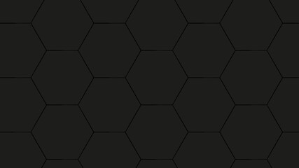 Black Hexagon on Black Background Color Burn Abstract