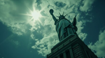 Fototapeta na wymiar Statue of Liberty, USA. Generative AI
