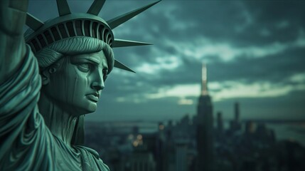 Statue of Liberty, USA. Generative AI - Powered by Adobe