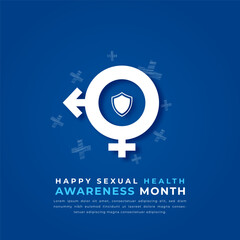 Happy Sexual Health Awareness Month Paper cut style Vector Design Illustration for Background, Poster, Banner, Advertising, Greeting Card