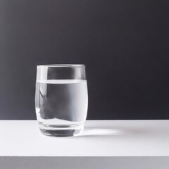 glass of water on black