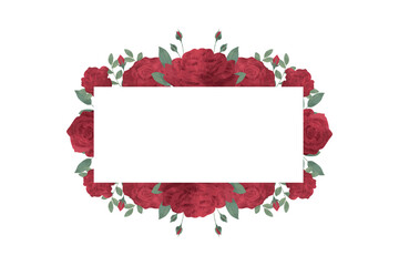 Red Rose Flower Frame Background