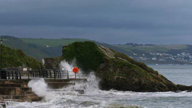 Pen Rocks in Looe, coastal town in Cornwall in England, United Kingdom